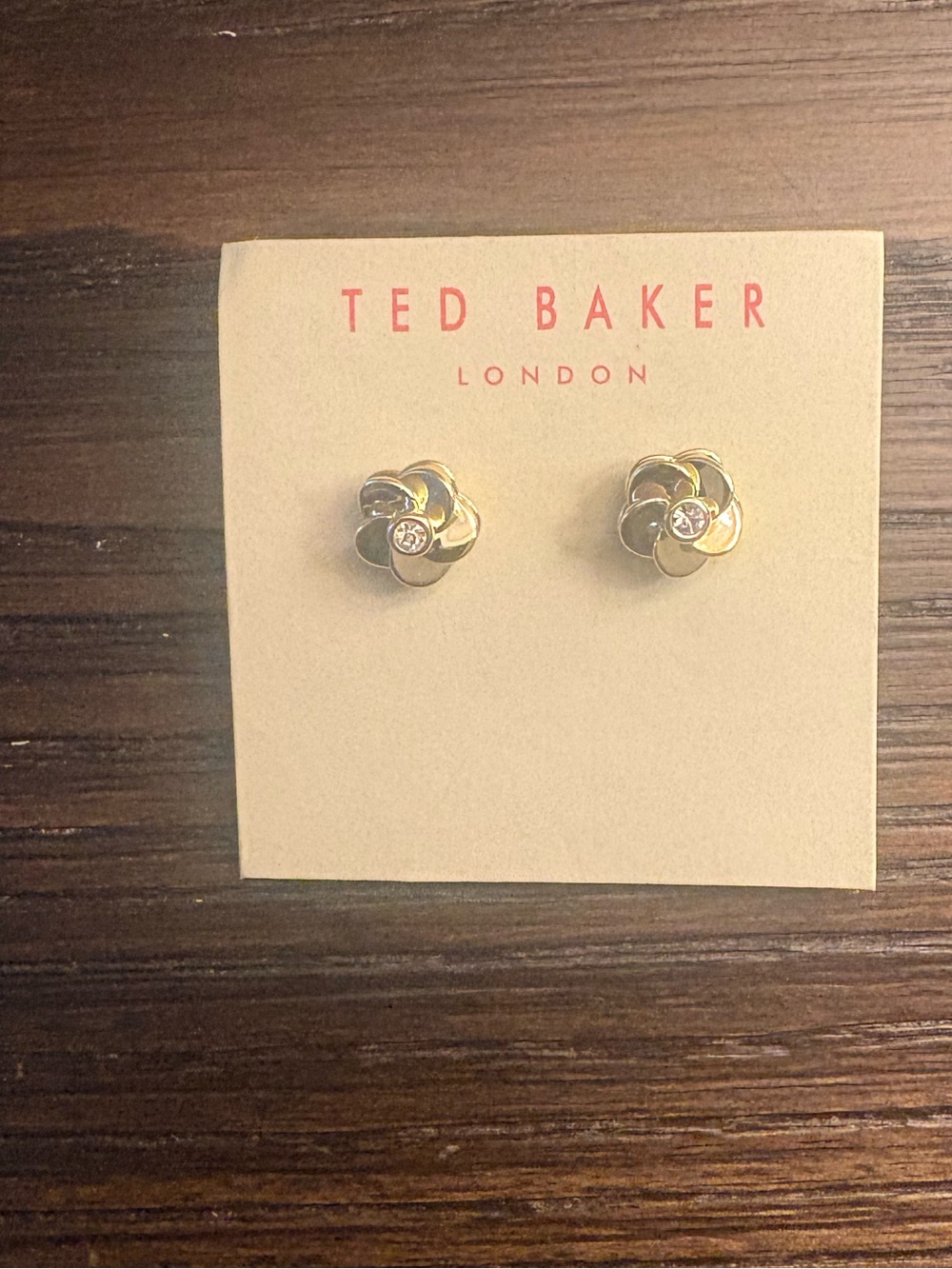 NEW Ted Baker Gold Flower Stud Earrings
